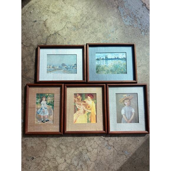 Vintage Framed Impressionist Art Print Set Landscape Collectible Home Decor MCM - Picture 1 of 4